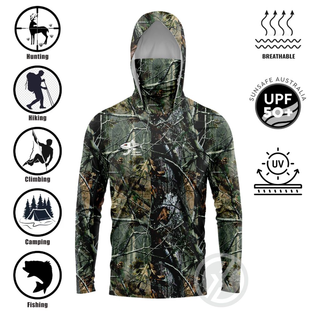 3D Printing Kpop - UPF50+ Hooded Fishing Shirt Built‑in Face