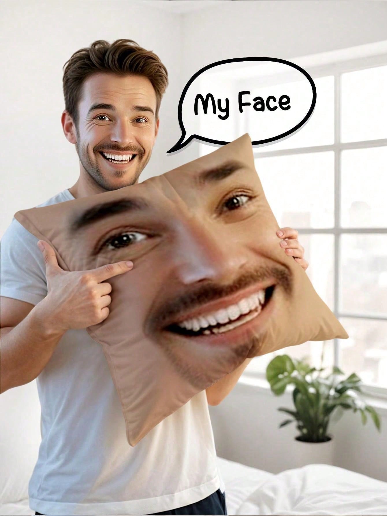 3D Printing Service - 1pc Custom Face Square Pillow Personalized