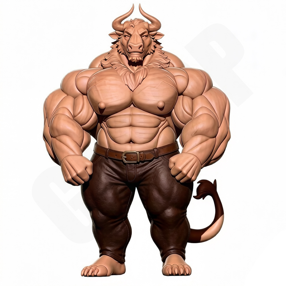 3D Printing Apps - Hunky Fitness Muscle Bull 1/24 Scale