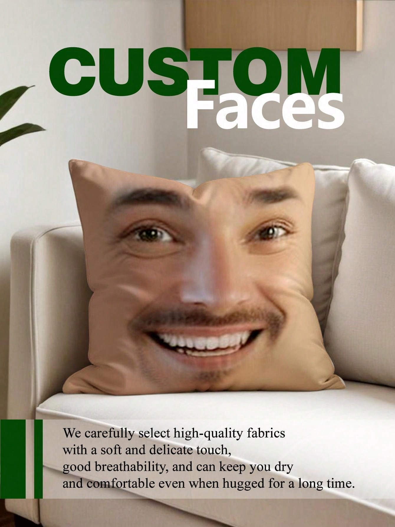 1pc Custom Face Square Pillow  - đánh giá và giá 3D Printing Service