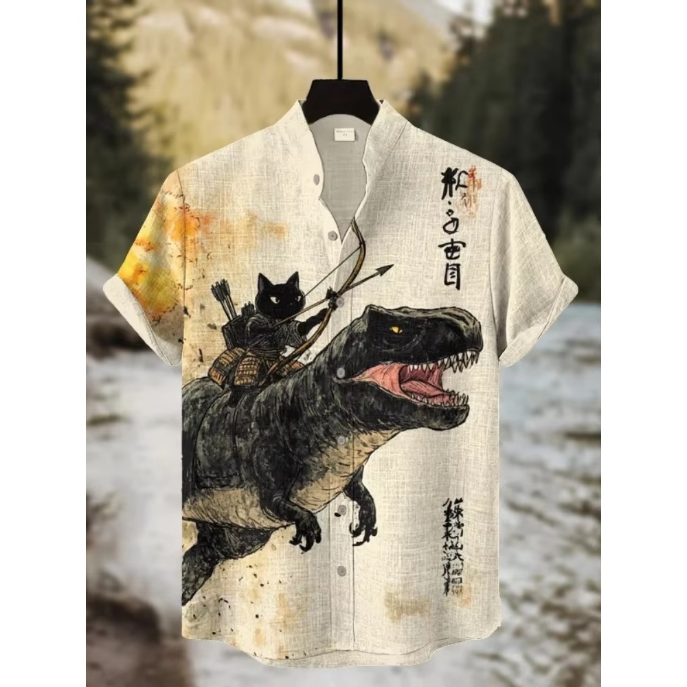 Men's Shirt Cartoon Cat Dinosa - đánh giá và giá 3D Printing Cancer