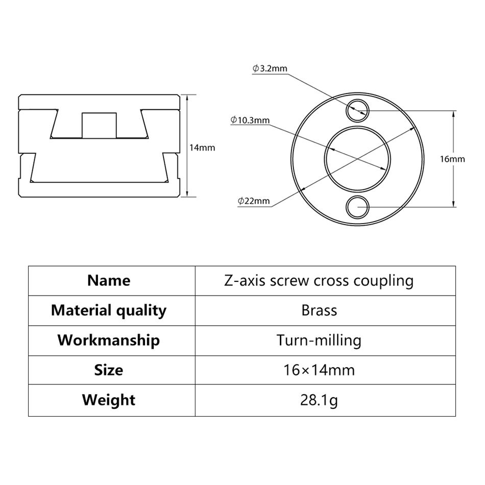 KINGROON 16mm Oldham Coupling  - đánh giá và giá 3D Printing Z Axis